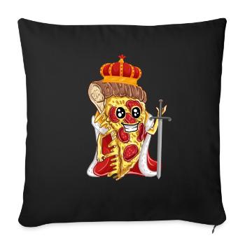 Pizza King Queen PartnerLook Costume Team Partner - Sofa pillowcase 17,3'' x 17,3'' (45 x 45 cm) - black - Front