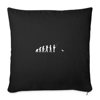 Fishing evolution - development to become an angler - Sofa pillowcase 17,3'' x 17,3'' (45 x 45 cm) - black - Front