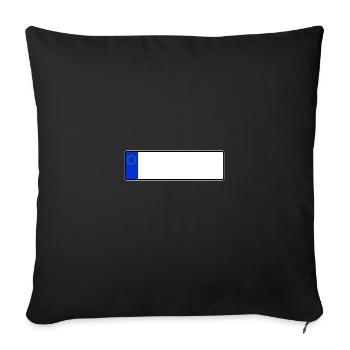 License plate blank short EU - Sofa pillowcase 17,3'' x 17,3'' (45 x 45 cm) - black - Front