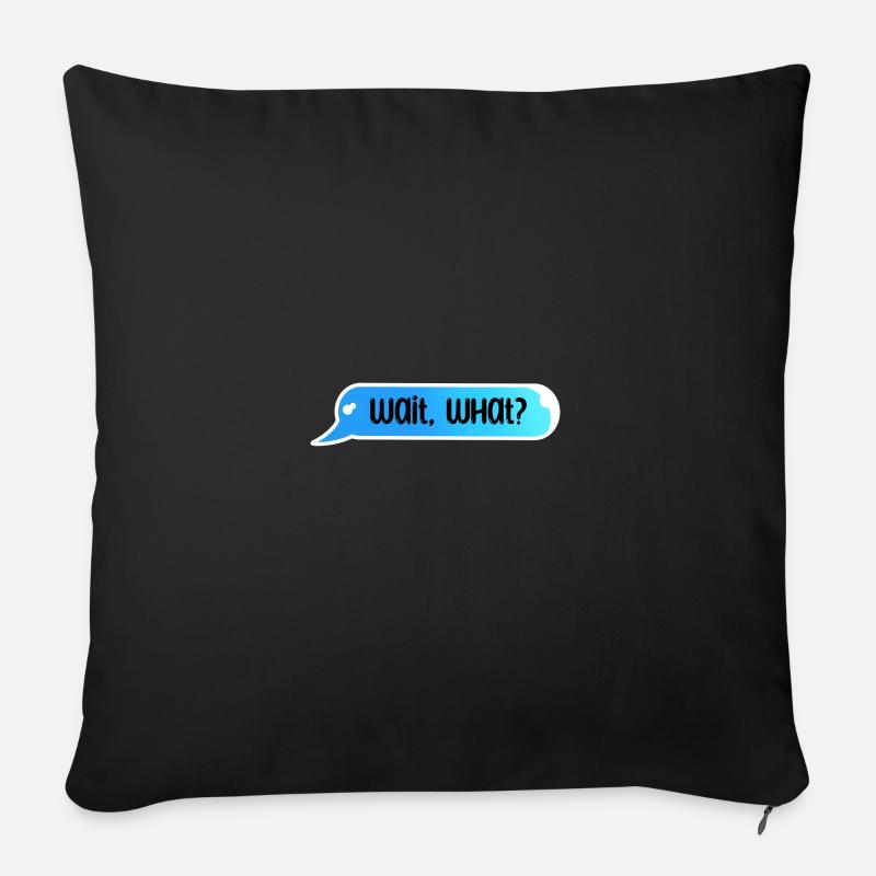 Wait What Witzig Grammatik - Sofakissenbezug 45 x 45 cm - Schwarz