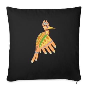 woodpecker - Sofa pillowcase 17,3'' x 17,3'' (45 x 45 cm) - black - Front
