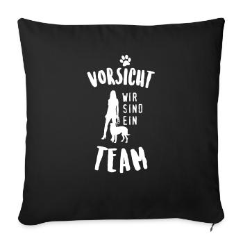 Funny Dog T-Shirt, Cute Dog, saying - Sofa pillowcase 17,3'' x 17,3'' (45 x 45 cm) - black - Front