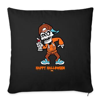 Halloween Skeleton Bone Monster Zombie Horror - Sofa pillowcase 17,3'' x 17,3'' (45 x 45 cm) - black - Front