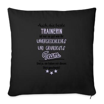Beste Trainerin Shirt - Sofakissenbezug 45 x 45 cm - Schwarz - Vorne