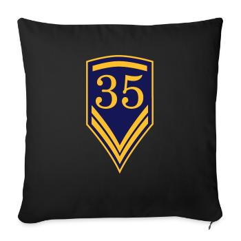 Cadeau pour le 35ème anniversaire - 35 ans - Housse de coussin décorative 45 x 45 cm - noir - Devant