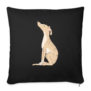 Brindle lévrier - Housse de coussin décorative 45 x 45 cm - noir - Devant