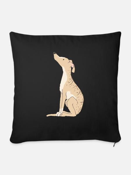 Windhund gestromt - Sofakissenbezug 45 x 45 cm - Schwarz