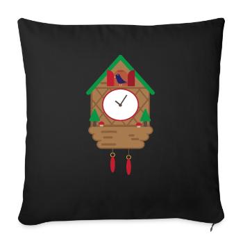 black forest Kuckucksuhr Schwarzwald 03 0440 - Sofakissenbezug 45 x 45 cm - Schwarz - Vorne