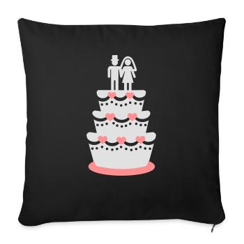 Wedding cake - Sofa pillowcase 17,3'' x 17,3'' (45 x 45 cm) - black - Front