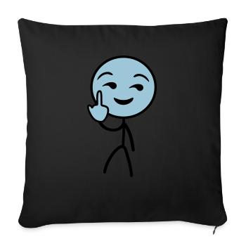 Fuck you stickman (2 col) - Sofakissenbezug 45 x 45 cm - Schwarz - Vorne