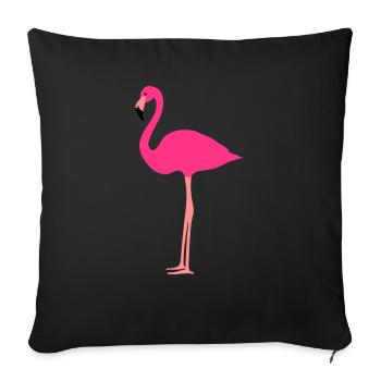 Flamingo 3 colors - Sofa pillowcase 17,3'' x 17,3'' (45 x 45 cm) - black - Front