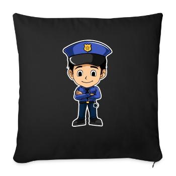 police - Housse de coussin décorative 45 x 45 cm - noir - Devant