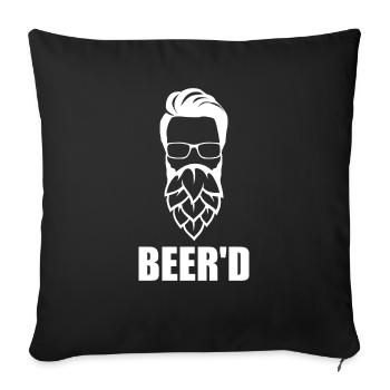 Beer beard hops wheat beer gift - Sofa pillowcase 17,3'' x 17,3'' (45 x 45 cm) - black - Front
