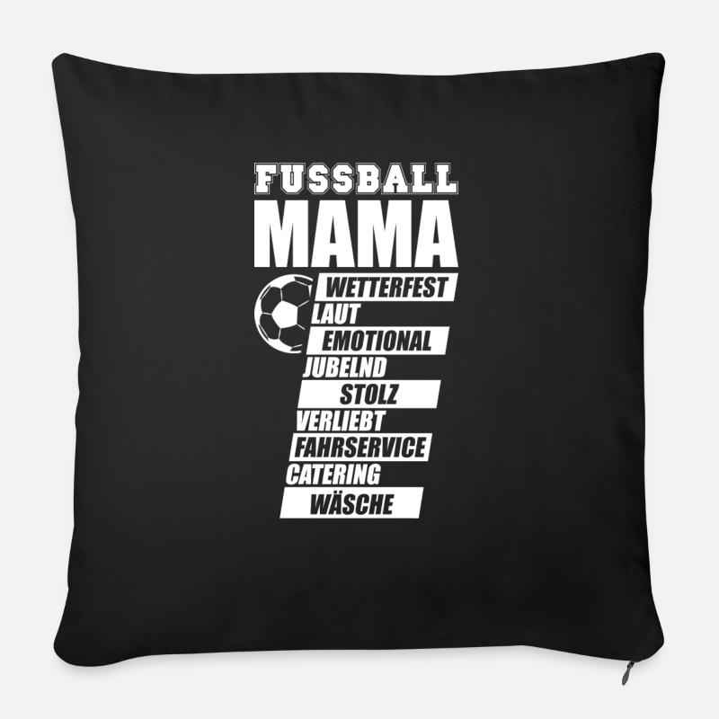 Fußball mama Sport Trainer - Sofakissenbezug 45 x 45 cm - Schwarz