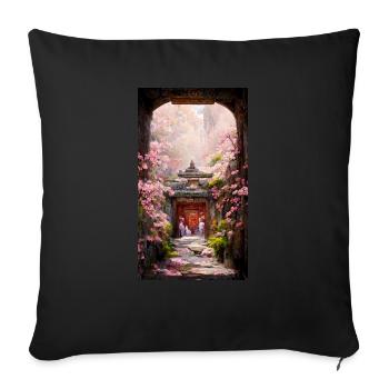 Shangri-The Temple - Sofa pillowcase 17,3'' x 17,3'' (45 x 45 cm) - black - Front