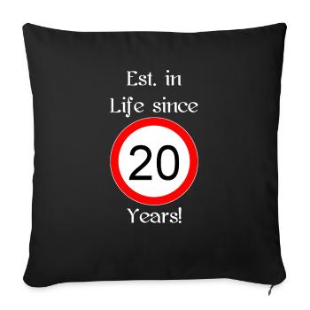 est i l 20 script white engl - Sofa pillowcase 17,3'' x 17,3'' (45 x 45 cm) - black - Front