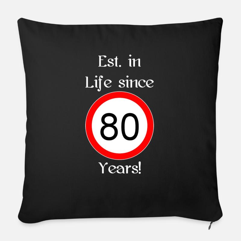 est i l 80 script blanc engl - Housse de coussin décorative 45 x 45 cm - noir