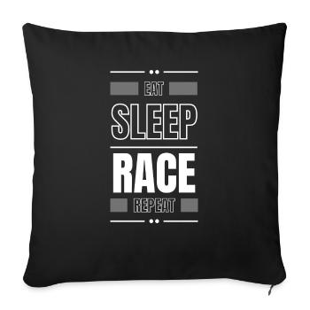 manger la course au sommeil répéter l’idée cadeau en disant - Housse de coussin décorative 45 x 45 cm - noir - Devant