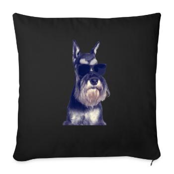 Miniature Schnauzer - Sofa pillowcase 17,3'' x 17,3'' (45 x 45 cm) - black - Front