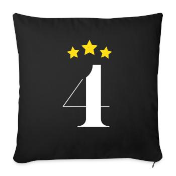 4ème anniversaire étoilé - Housse de coussin décorative 45 x 45 cm - noir - Devant