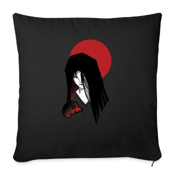 Japanese girl - Sofa pillowcase 17,3'' x 17,3'' (45 x 45 cm) - black - Front