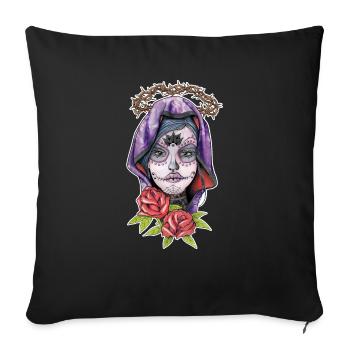 Catrina - jour des morts mexique - halloween - Housse de coussin décorative 45 x 45 cm - noir - Devant