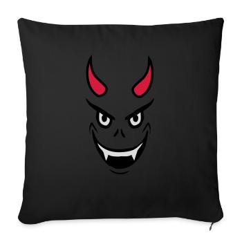 Evil Devil Face Design - Sofa pillowcase 17,3'' x 17,3'' (45 x 45 cm) - black - Front