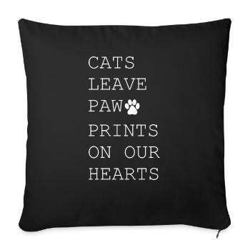 Lustige Katzensprüche Geschenke für Katzenliebhaber - Sofakissenbezug 45 x 45 cm - Schwarz - Vorne