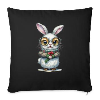 Christmas Rabbit - Sofa pillowcase 17,3'' x 17,3'' (45 x 45 cm) - black - Front