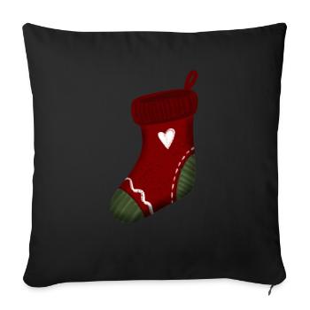 Christmas - St. Nicholas sock Christmassy - Sofa pillowcase 17,3'' x 17,3'' (45 x 45 cm) - black - Front
