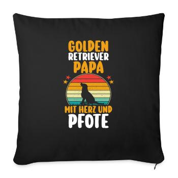 Dog Golden Retrieverpapa Dog Daddy Golden Retriev - Sofa pillowcase 17,3'' x 17,3'' (45 x 45 cm) - black - Front