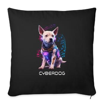 Cyber Chien - Housse de coussin décorative 45 x 45 cm - noir - Devant