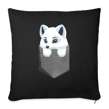 Niedliches Polarfuchs-Geschenk - Sofakissenbezug 45 x 45 cm - Schwarz - Vorne