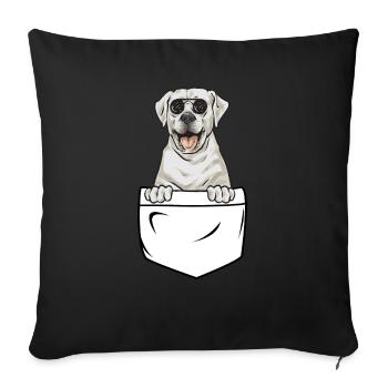 Labrador Retriever blanc Labrador Labrador blanc - Housse de coussin décorative 45 x 45 cm - noir - Devant