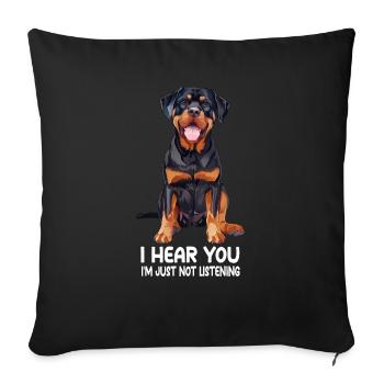 Rottweiler - Housse de coussin décorative 45 x 45 cm - noir - Devant
