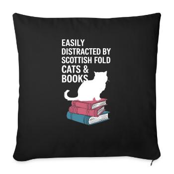 Katze Scottish Fold Geschenk - Sofakissenbezug 45 x 45 cm - Schwarz - Vorne