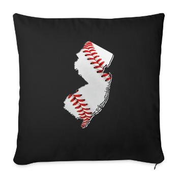 New Jersey (United States) | real baseball | Map - Sofa pillowcase 17,3'' x 17,3'' (45 x 45 cm) - black - Front