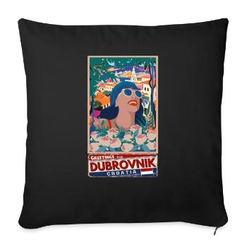 Kroatien Kroatien Hrvatska Reisen Sommer Dubrovnik - Sofakissenbezug 45 x 45 cm - Schwarz - Vorne