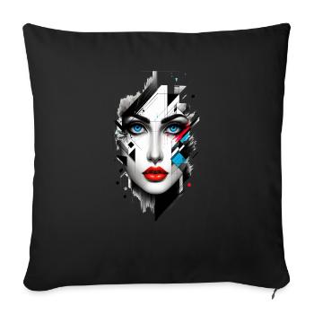 Women girl power design art female feminism symbol - Sofa pillowcase 17,3'' x 17,3'' (45 x 45 cm) - black - Front