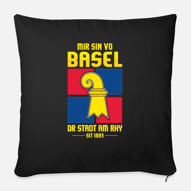 BASEL - Sofakissenbezug 45 x 45 cm - Schwarz