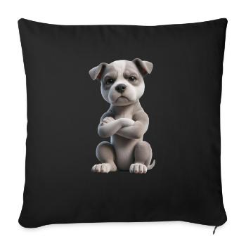 Hund grimmig 2 - Sofakissenbezug 45 x 45 cm - Schwarz - Vorne