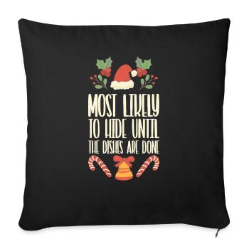 Noël Noël drôle dire humour drôle - Housse de coussin décorative 45 x 45 cm - noir - Devant
