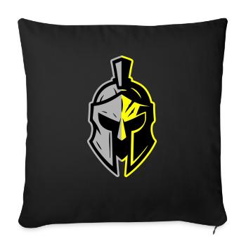 Icône du casque Spartan - Housse de coussin décorative 45 x 45 cm - noir - Devant