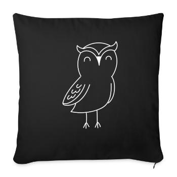 Cute Owl Forest Animal Wilderness Owls - Sofa pillowcase 17,3'' x 17,3'' (45 x 45 cm) - black - Front