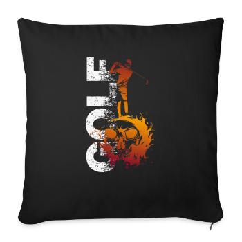 Golf Halloween-Golfer Abschlag zur Geisterstunde - Sofakissenbezug 45 x 45 cm - Schwarz - Vorne