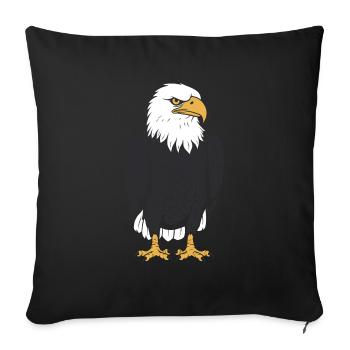 Citation humour Oiseau aigle - Housse de coussin décorative 45 x 45 cm - noir - Devant