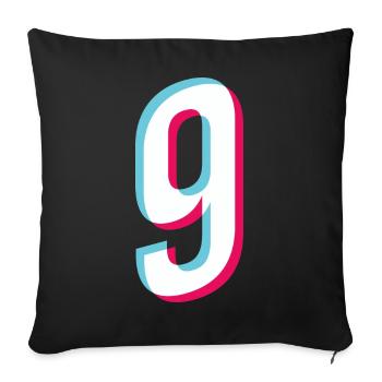 9 ans maillot numéro 9 maillot de sport neuf Autocollant - Housse de coussin décorative 45 x 45 cm - noir - Devant
