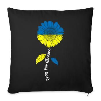 Priez pour la paix du tournesol en Ukraine - Housse de coussin décorative 45 x 45 cm - noir - Devant