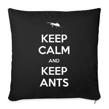Ant - Keep calm and keep ants - Sofa pillowcase 17,3'' x 17,3'' (45 x 45 cm) - black - Front