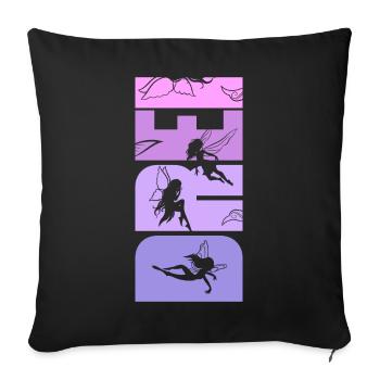 Feen 3. Geburtstag 3 Jahre alt Mädchen Fee - Sofakissenbezug 45 x 45 cm - Schwarz - Vorne